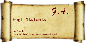 Fogl Atalanta névjegykártya